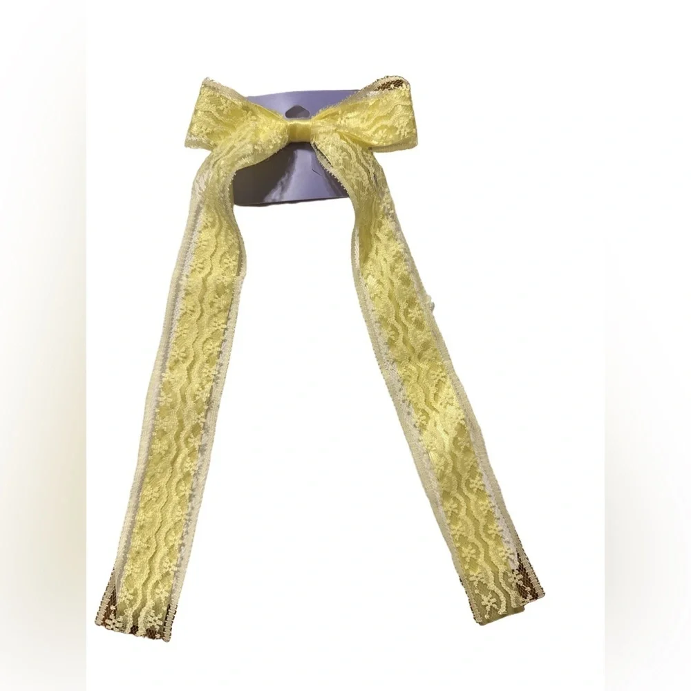 Claire's Yellow Lace Hair clip Ribbon